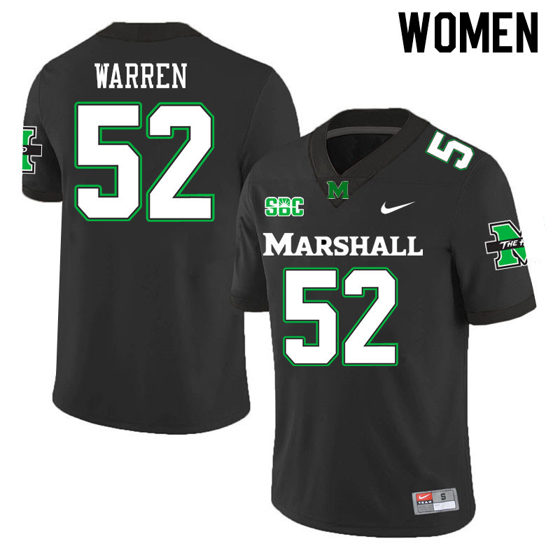 Women #52 Mikailin Warren Marshall Thundering Herd SBC Conference College Football Jerseys Stitched-